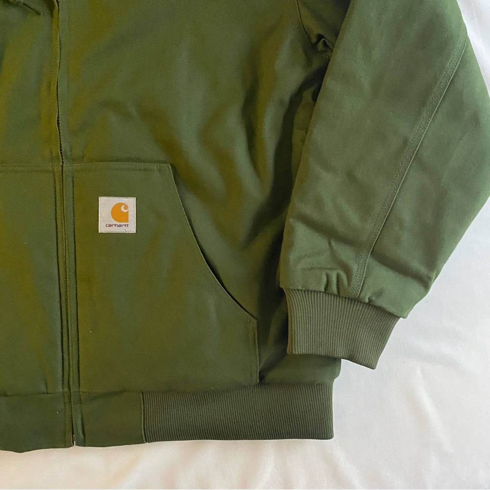 Carhartt WIP Active Jacket Men XL Tarragon/Black (Rigid) Fleece Quilt Lined - Picture 4 of 16